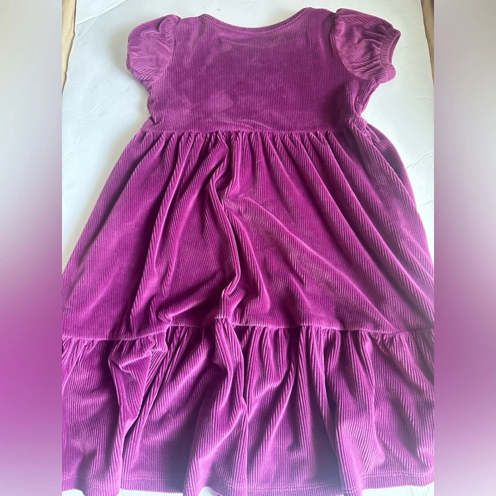 3T Millie Loves Lilly Velvet Tiered Dress in Plum Purple